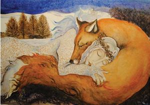 Picture of Winter Queen & her Russet Red Fox