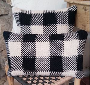 Picture of Welsh Check Cushion - B&W