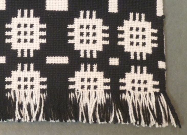 Black and White Welsh Tapestry Floor Rug
