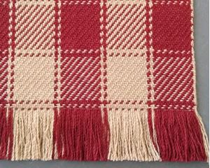 Picture of Welsh Check Floor Rug - Barn Red