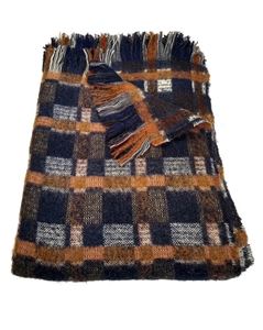 Picture of Mohair Throw - Navy and Warm Spice