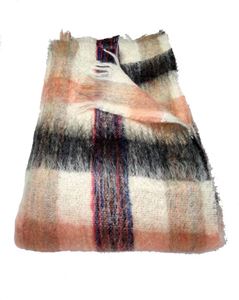 Picture of Mohair Throw - Apricot and Charcoal