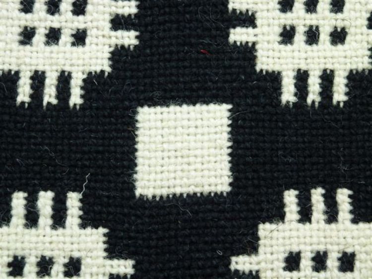 Picture of Black and White Welsh Tapestry Floor Rug