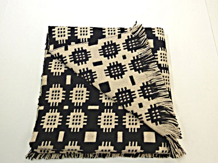 Picture of Black and White Welsh Tapestry Floor Rug