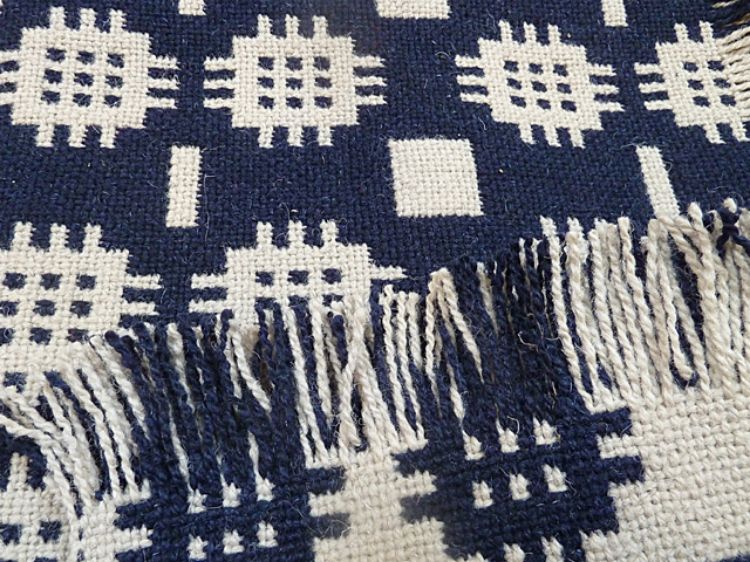 Picture of French Navy Welsh Tapestry Floor Rug
