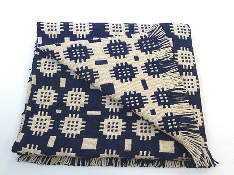 Picture of French Navy Welsh Tapestry Floor Rug