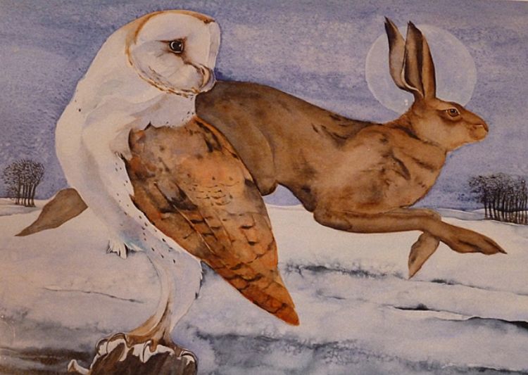Picture of The Barn Owl and Hare