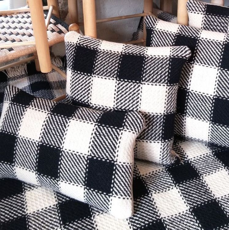 Picture of Welsh Check Cushion - B&W
