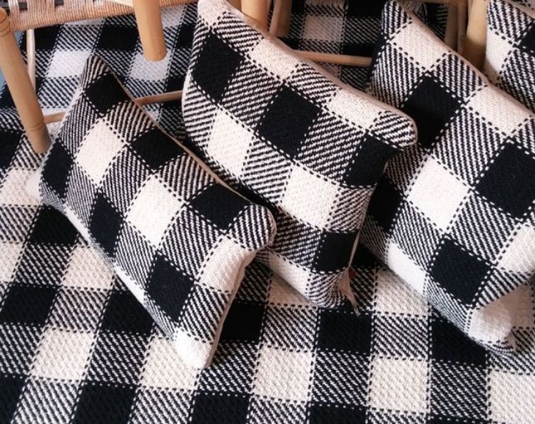 Picture of Welsh Check Cushion - B&W