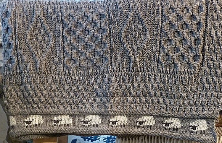 Picture of  Pure wool knitted blanket - Mid Grey