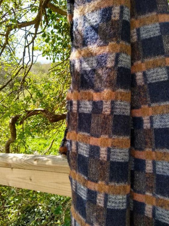 Picture of Mohair Throw - Navy and Warm Spice