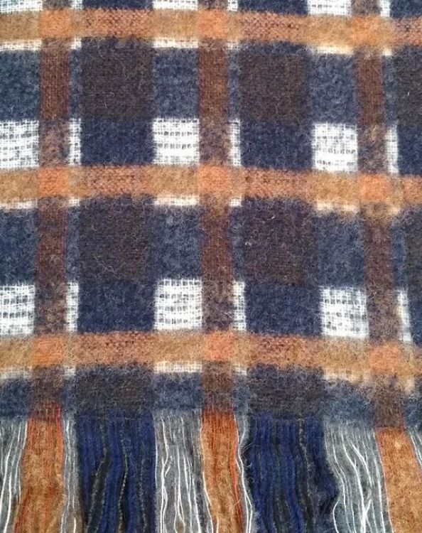 Picture of Mohair Throw - Navy and Warm Spice
