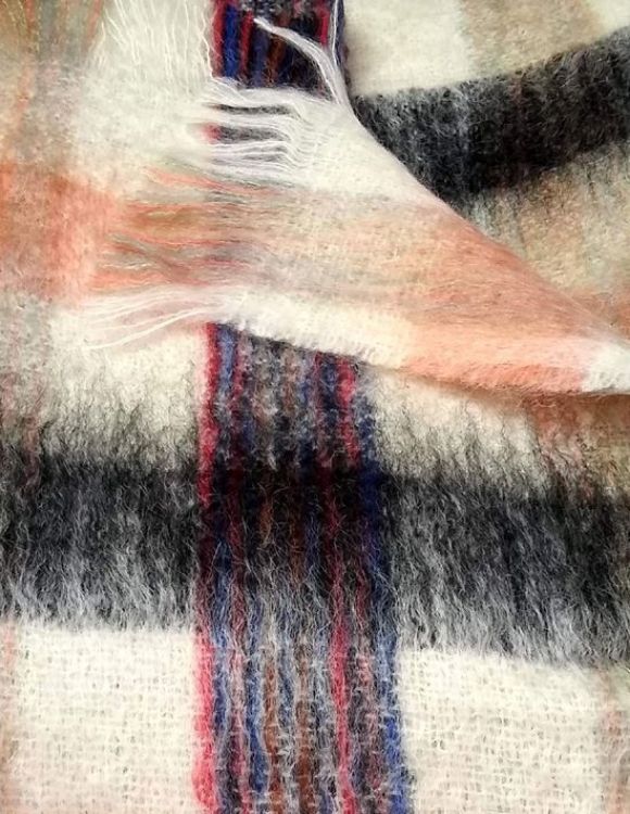 Picture of Mohair Throw - Apricot and Charcoal