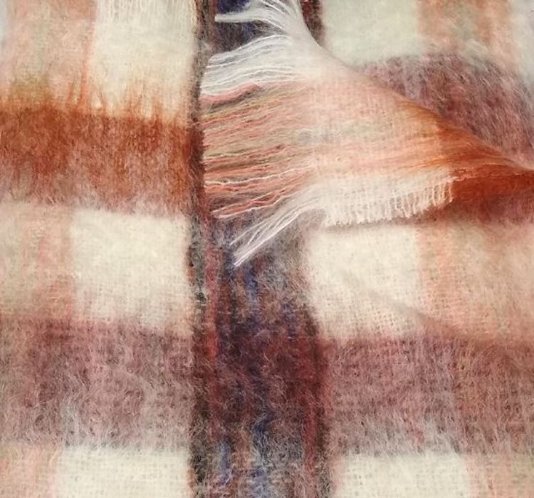 Picture of Mohair Throw - Warm Spice and Ecru