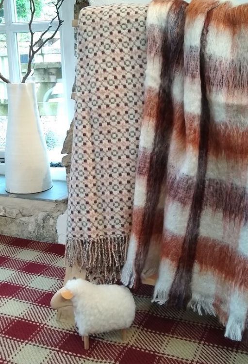 Picture of Mohair Throw - Warm Spice and Ecru
