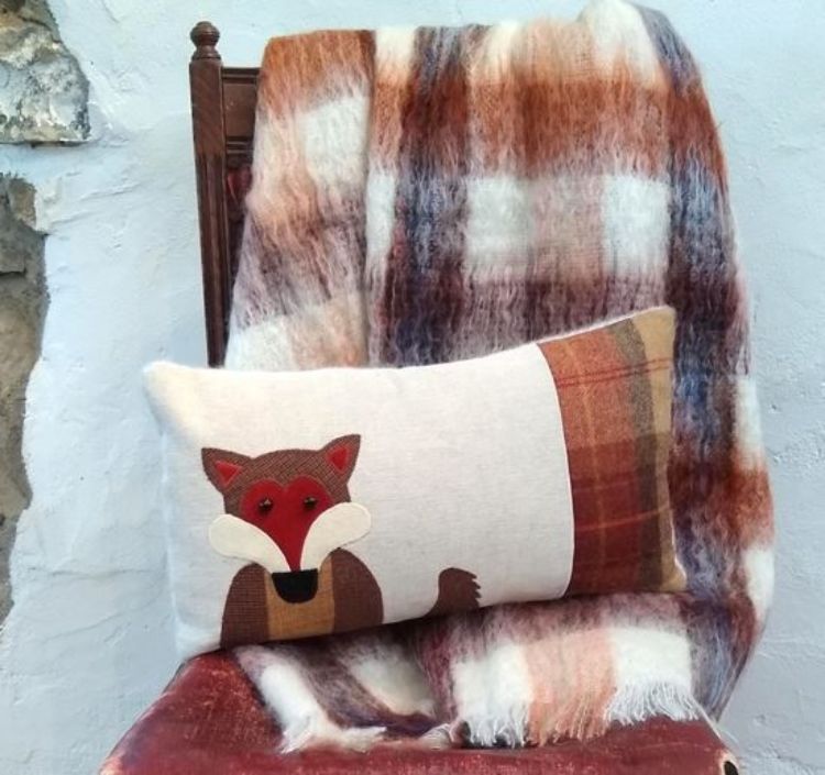 Picture of Mohair Throw - Warm Spice and Ecru