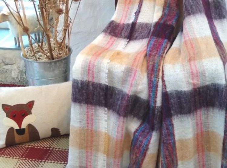 Picture of Mohair Throw - Blackberry and Biscuit