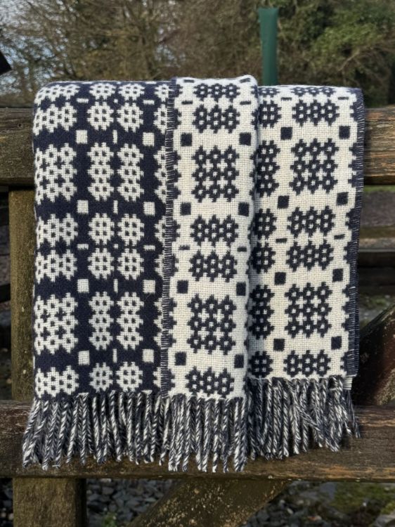 Picture of Welsh Tapestry Style Throw - Navy